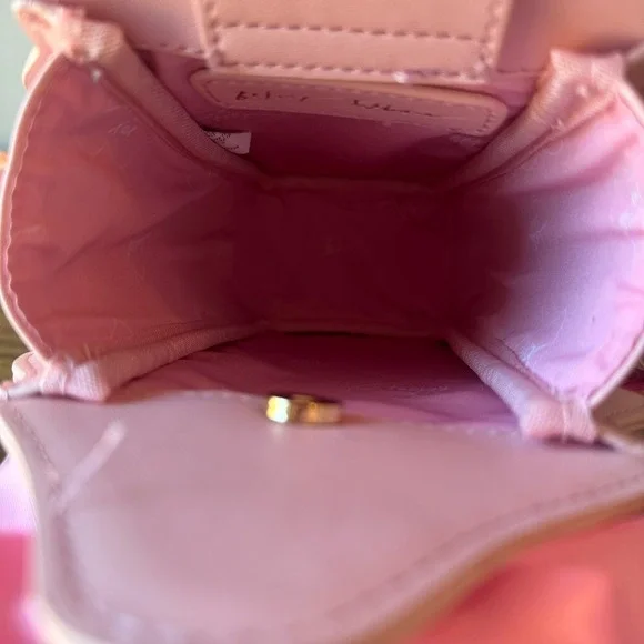 New Betsey Johnson Christmas Tree Crossbody Handbag Pink Ribbon Snow Cute - Picture 5 of 5